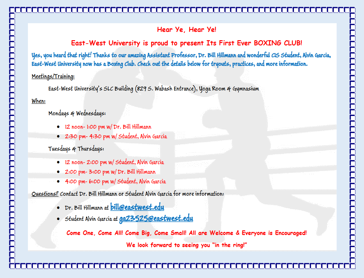 Boxing Club Announcement Revised