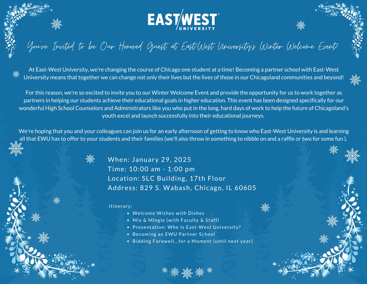 East-West University Winter Welcome 2025